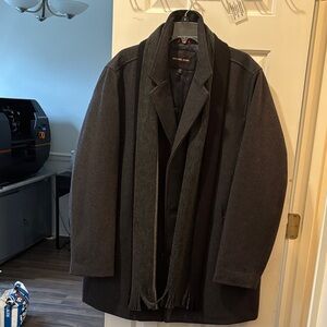 Men's Charcoal Jacket with Scarf size XL - NWOT